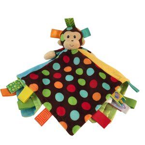 Taggies Signature Collection Mary Meyer Monkey Lovey Brown Polka Dots Satin Back